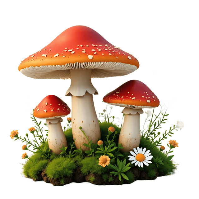 Free transparent PNG: Woodland Mushroom Arrangement  Nature Clipart, free transparent png download