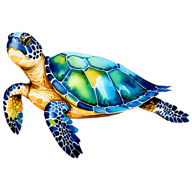 Free transparent PNG: Sea Turtle Watercolor PNG – Transparent Background Marine Life Illustration