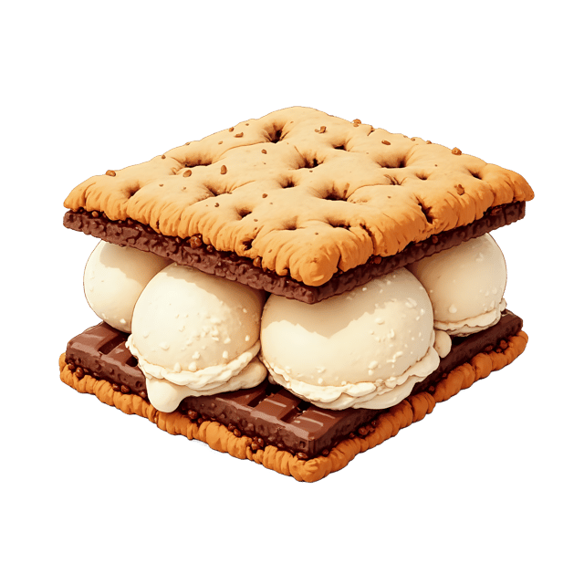Free transparent PNG: Ice Cream Sandwich with Cookie Crumble  Dessert Clipart, free downloadable png