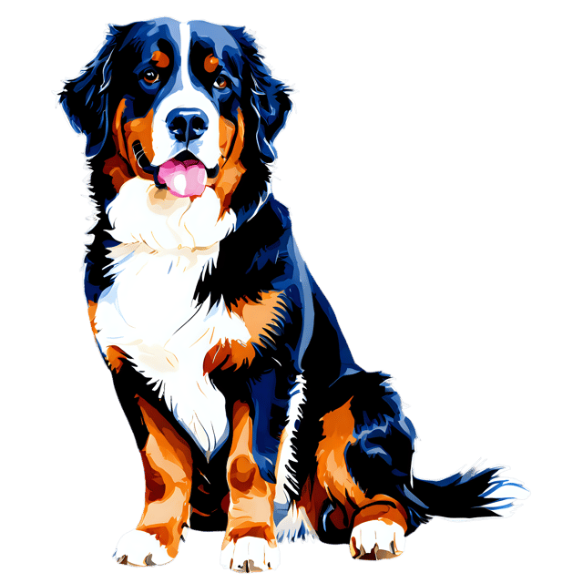 Free transparent PNG: Transparent Bernese Mountain Dog Watercolor Illustration - Gentle PNG Clipart