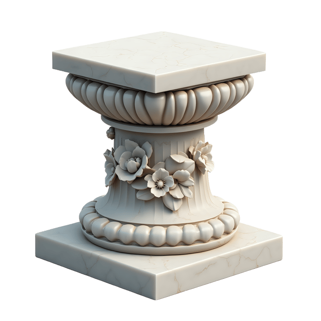 Free transparent PNG: Floral Marble Pedestal with Lotus Engraving  Free Downloadable PNG Clipart