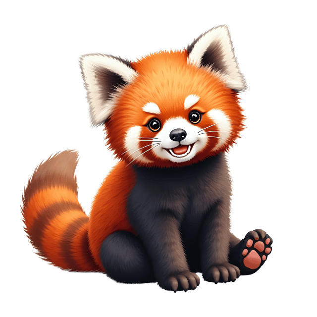 Free transparent PNG: Playful Red Panda Cub PNG with Transparent Background for Art and Design