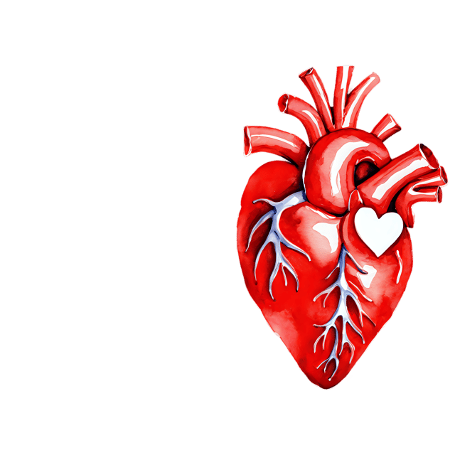 Free transparent PNG: Watercolor Heart Anatomy Transparent PNG – Artistic Illustration for Education & Design