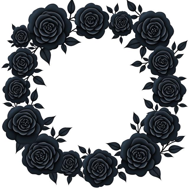 Free transparent PNG: Mysterious Black Rose Clipart with Dramatic Petals and Dark Foliage