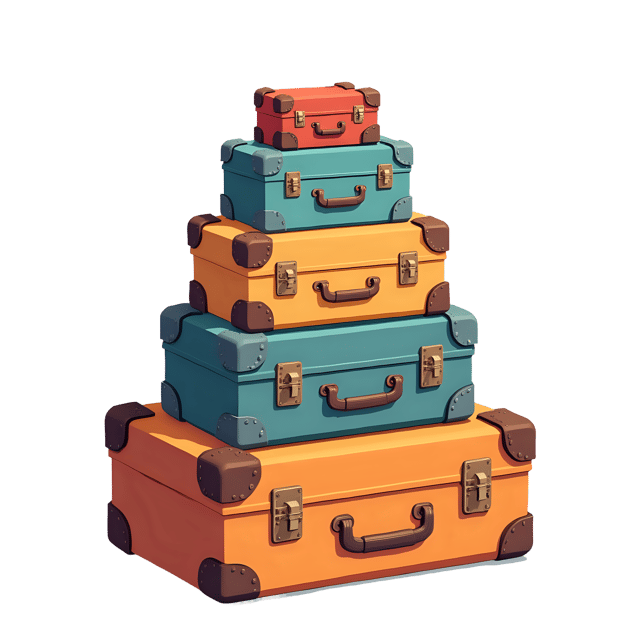 Free transparent PNG: Stacked Suitcases  Travel Clipart, free downloadable png