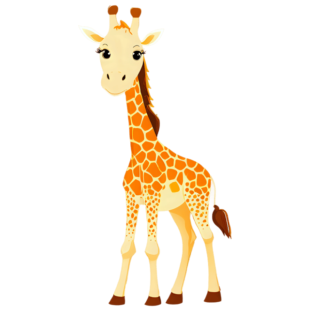 Free transparent PNG: Cute Cartoon Giraffe Illustration for Nursery Decor and Kids' Products