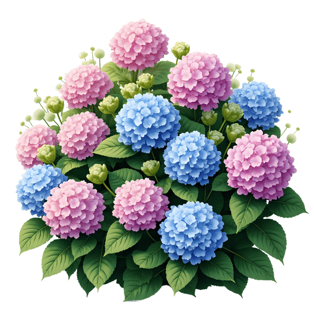 Free transparent PNG: Blooming Hydrangeas PNG with Transparent Background for Floral Design