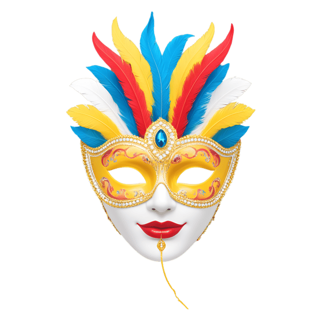 Free transparent PNG: Brazilian Carnival Mask Transparent PNG Design for Festive and Cultural Art