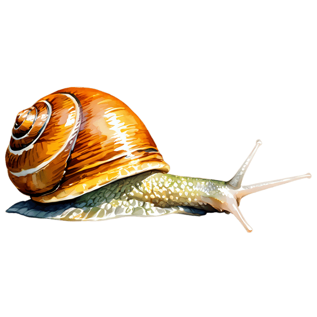 Free transparent PNG: Watercolor Snail Transparent PNG – Gentle Illustration for Nature-Inspired Designs