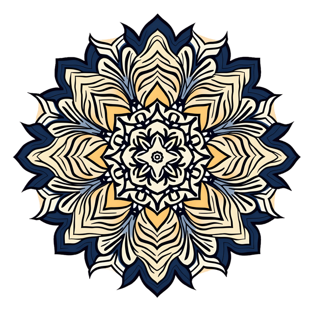 Free transparent PNG: Symmetrical Mandala with Geometric Patterns - Transparent PNG Background