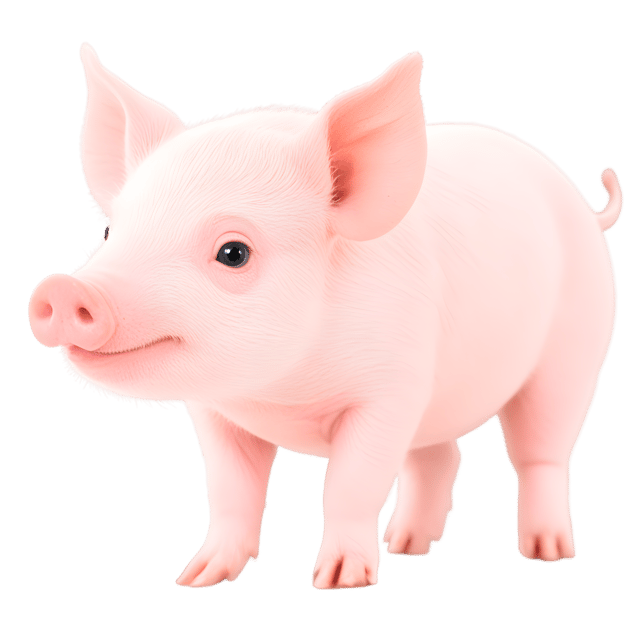 Free transparent PNG: Cute Pig with Curly Tail PNG Transparent Background for Cartoon Art and Nursery Decor