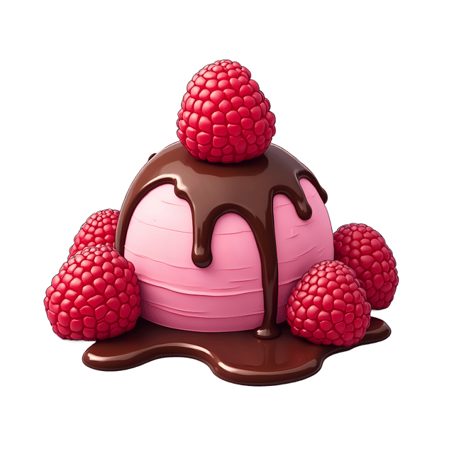 Free transparent PNG: Raspberry Sorbet with Chocolate Drizzle  Dessert Clipart, free downloadable png