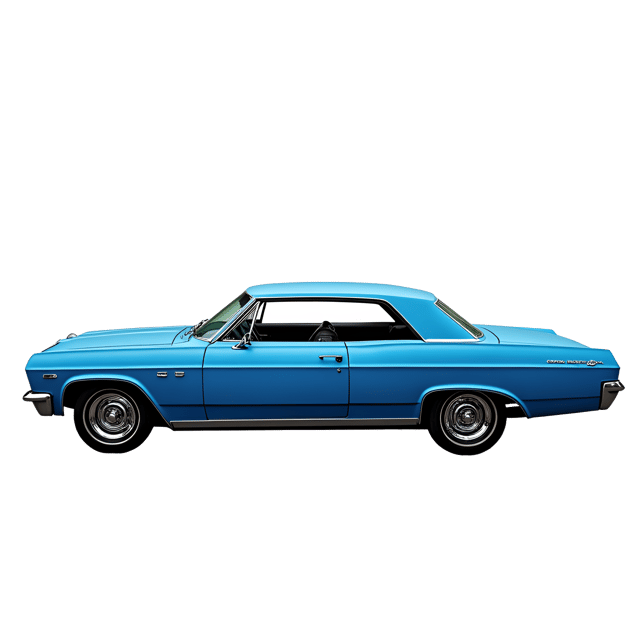 Free transparent PNG: 1960s Blue Chevrolet Impala Illustration with Vinyl Roof and Bucket Seats