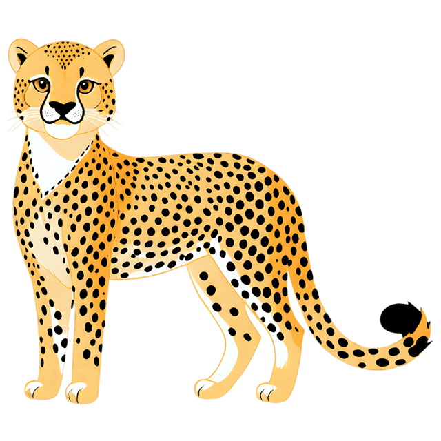 Free transparent PNG: Cute Cartoon Cheetah Illustration for Nursery Decor and Kids' Crafts