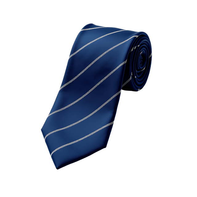 Free transparent PNG: Navy Blue Tie with Thin Stripes and Smooth Fabric Texture