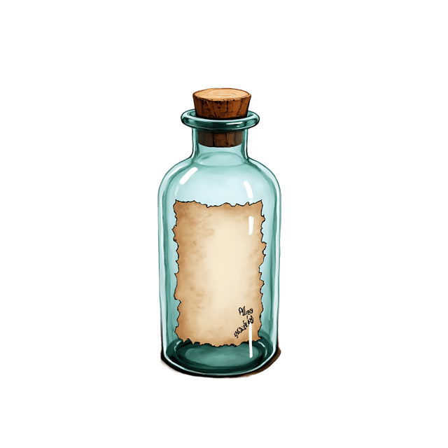 Free transparent PNG: Bottle with Message PNG  Perfect for Nautical Themes, Decor  Storytelling