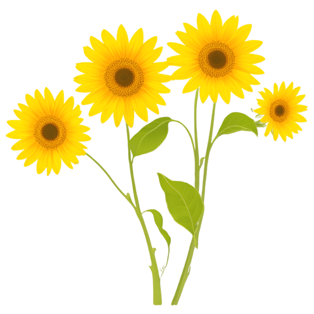 Free transparent PNG: Golden Sunflowers PNG Transparent Background
