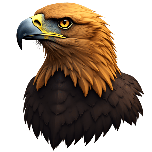 Free transparent PNG: Golden Eagle Illustration with Dark Brown Feathers and Yellow Eyes