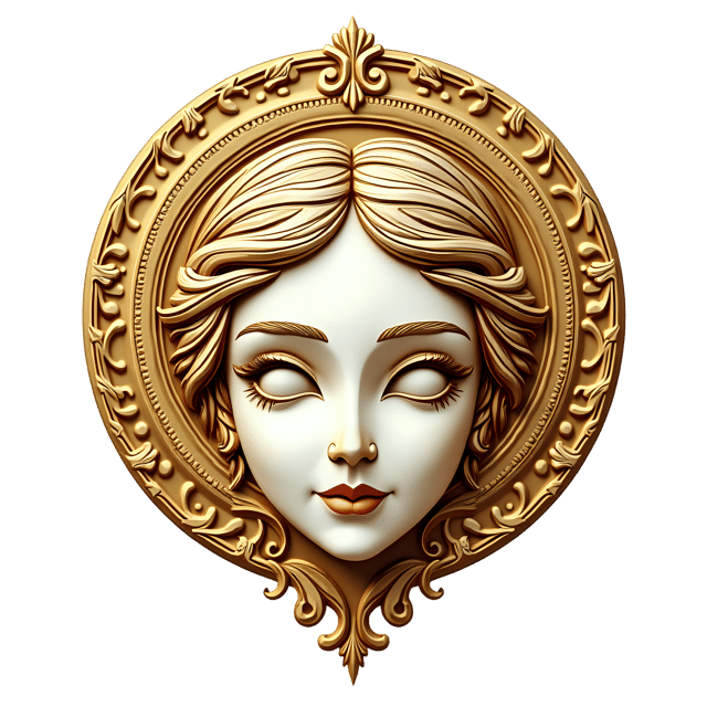 Free transparent PNG: Engraved Face with Golden Filigree Halo  Artistic PNG Download