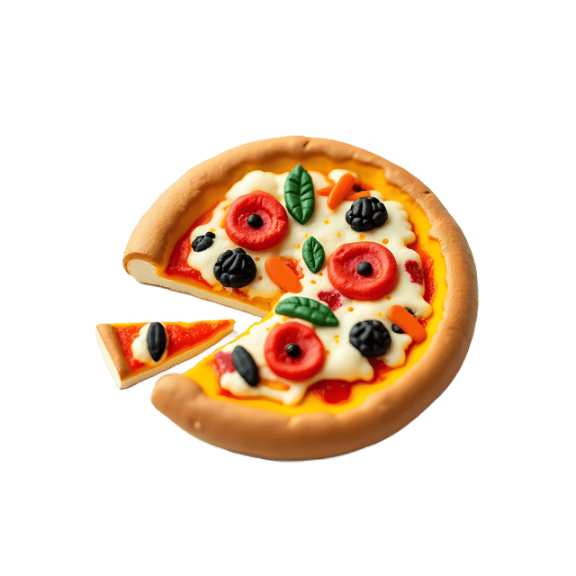 Free transparent PNG: Colorful Polymer Clay Pizza Charm PNG with Transparent Background