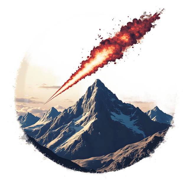 Free transparent PNG: Burning Meteor Streak Over Mountain  Space Scene Clipart, free downloadable png