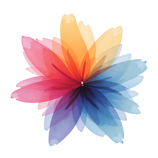 Free transparent PNG: Dramatic Color Bursts in Translucent Watercolor with Glossy Shimmer