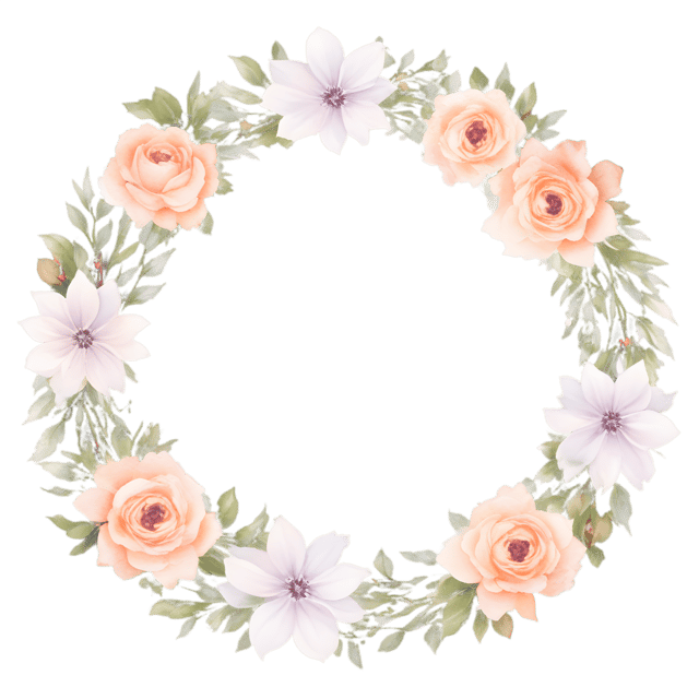 Free transparent PNG: Floral Wreath Cottage PNG with Transparent Background for Decorative Use