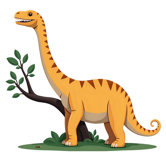 Free transparent PNG: Brachiosaurus Chewing on Tree Branch PNG Transparent Background