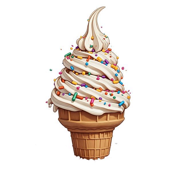 Free transparent PNG: Twist Soft Serve with Rainbow Sprinkles  Dessert Clipart, free download png