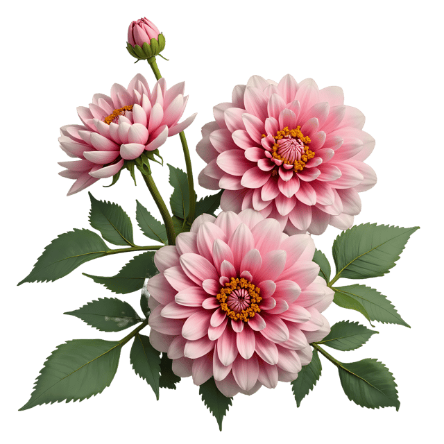 Free transparent PNG: Dahlia and Peony Flowers PNG Clipart  Perfect for Botanical Art  Design Projects