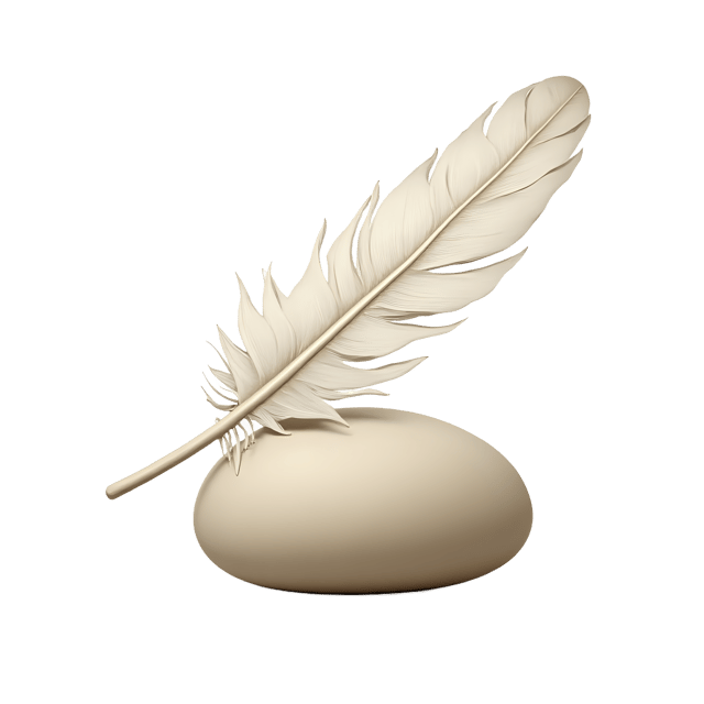 Free transparent PNG: Soft White Feather on Pale Stone  Elegant Clipart Design, free png download available