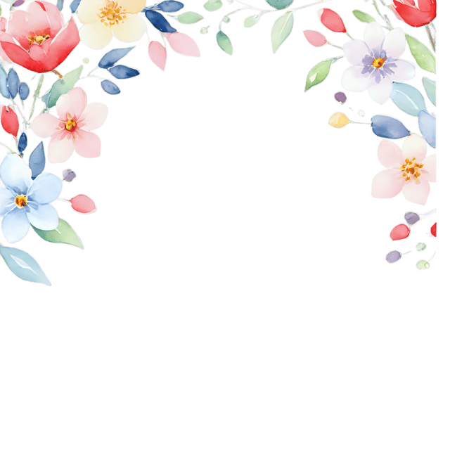 Free transparent PNG: Watercolor Flower Frame PNG – Transparent Background for Crafts & Decorations