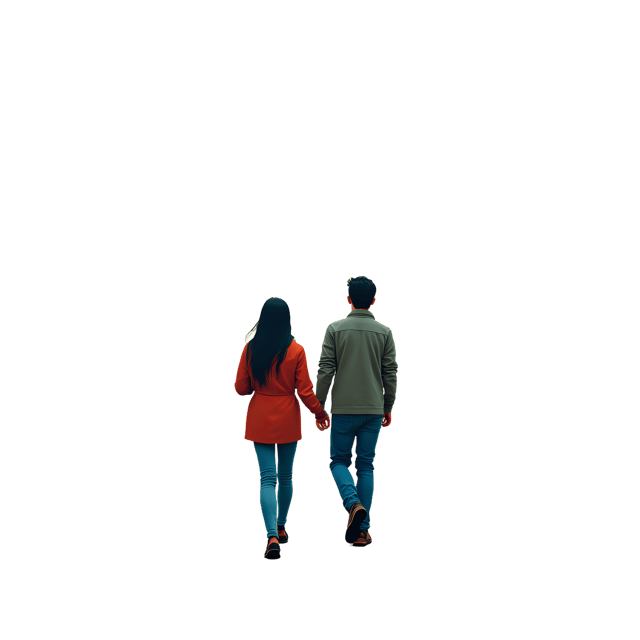 Free transparent PNG: Couple Walking PNG Clipart  Ideal for Forest Scenes, Nature Crafts  Decor