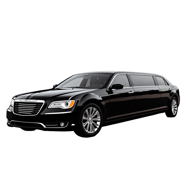 Free transparent PNG: Stylish Black Limo with Smoked Glass Windows on White Background