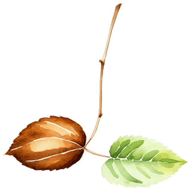 Free transparent PNG: Watercolor Chestnut Leaf Transparent PNG – Gentle Illustration for Nature Lovers