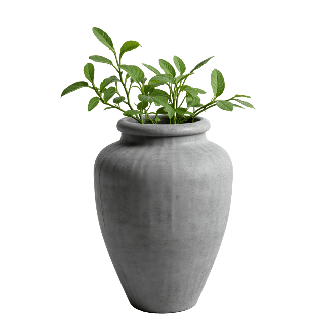Free transparent PNG: Gray Stone Vase Realistic Illustration with Unique Design and Natural Textures