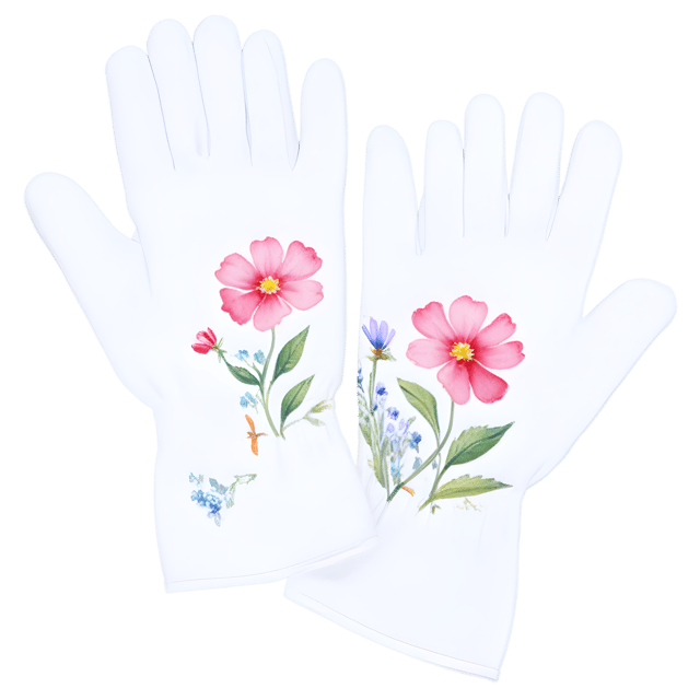 Free transparent PNG: Floral Garden Gloves PNG with Transparent Background for Art and Design