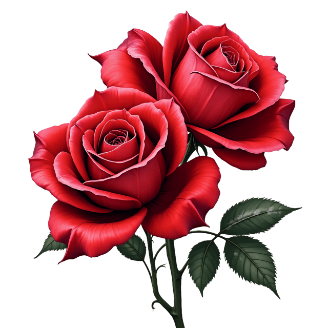Free transparent PNG: Seductive Red Roses with Glossy Dark Petals PNG Image for Floral Design and Decor