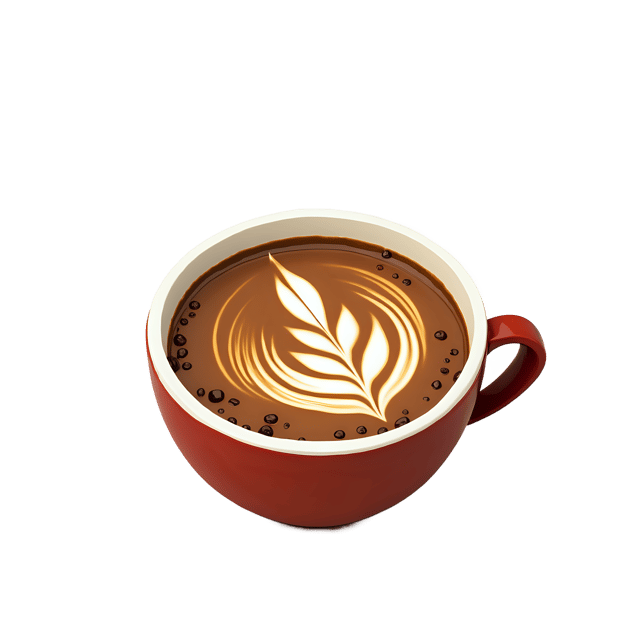 Free transparent PNG: Coffee with Foam Art Leaf Pattern  Free Downloadable PNG Clipart