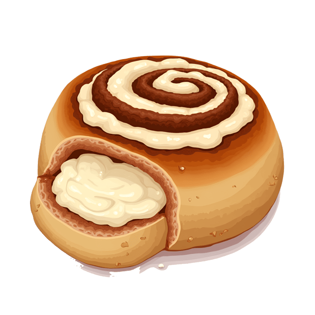 Free transparent PNG: Tender Cinnamon Rolls with Cream Cheese Filling Illustration