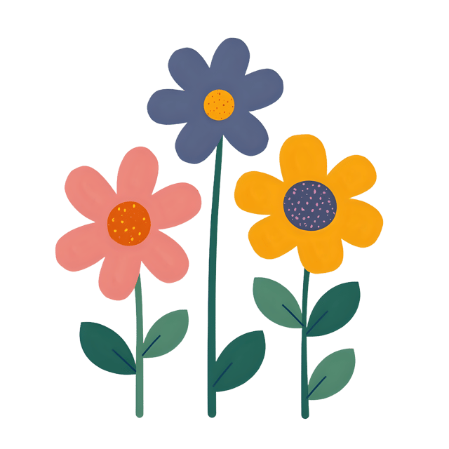 Free transparent PNG: Quirky and Playful Flower Design with Transparent Background