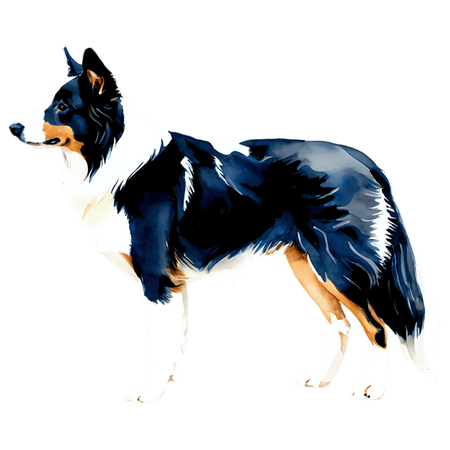 Free transparent PNG: Transparent Watercolor Border Collie – Gentle Dog Illustration for Designers