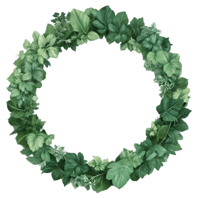 Free transparent PNG: Lush Greenery Circular PNG Frame for Nature and Decor