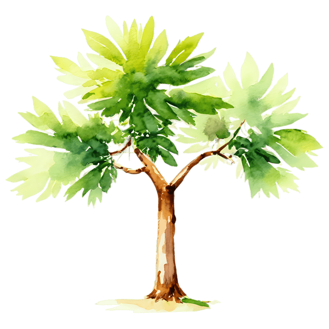 Free transparent PNG: Chestnut Tree Watercolor Illustration – Transparent PNG for Decor & Crafts