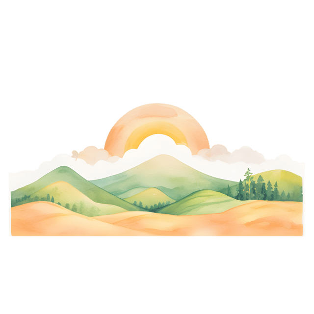 Free transparent PNG: Golden Horizon with Rolling Hills Transparent Background PNG