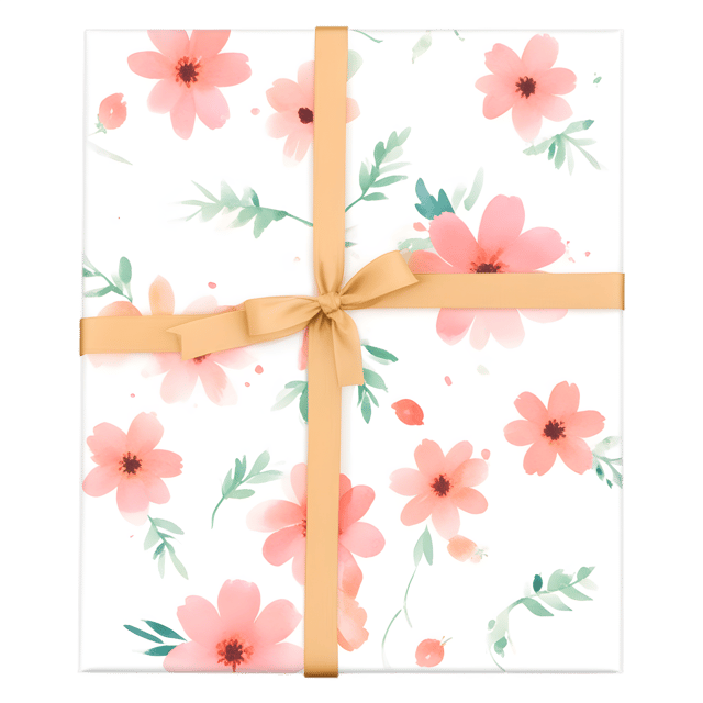 Free transparent PNG: Floral Wrapping Paper with Transparent Background PNG Design