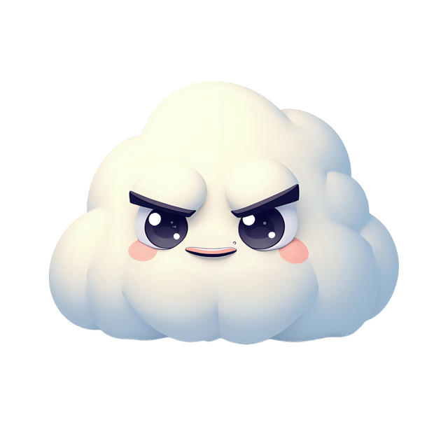 Free transparent PNG: Grumpy Cloud Puff  Unique Weather Clipart, free downloadable png