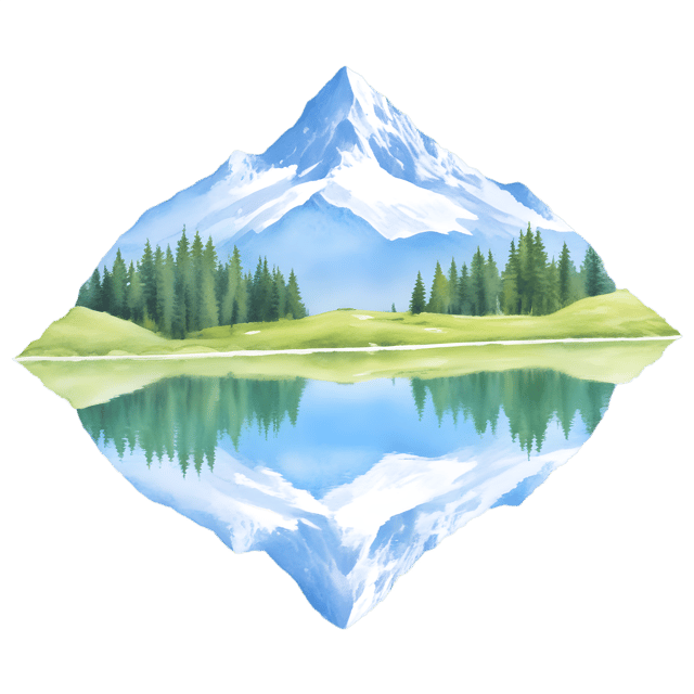 Free transparent PNG: Mountain Peaks and Lake Reflection PNG Transparent Background