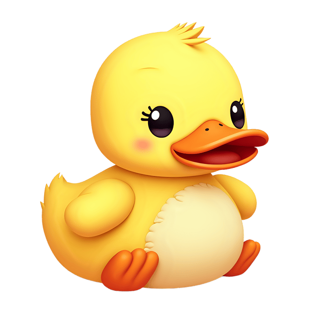 Free transparent PNG: Cuddly Yellow Duckling PNG with Fluffy Down and Bright Orange Bill for Nursery Decor and Crafts