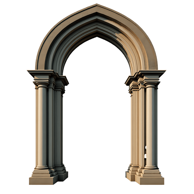 Free transparent PNG: Gothic Arch Frame PNG Clipart  Ideal for Medieval and Gothic Design Projects